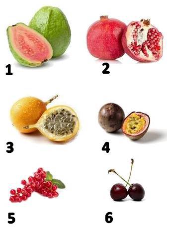 Assortiment de fruits commençant par la lettre G, incluant goyaves et grenades