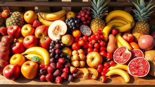 Assortiment de fruits frais et colorés sur une table